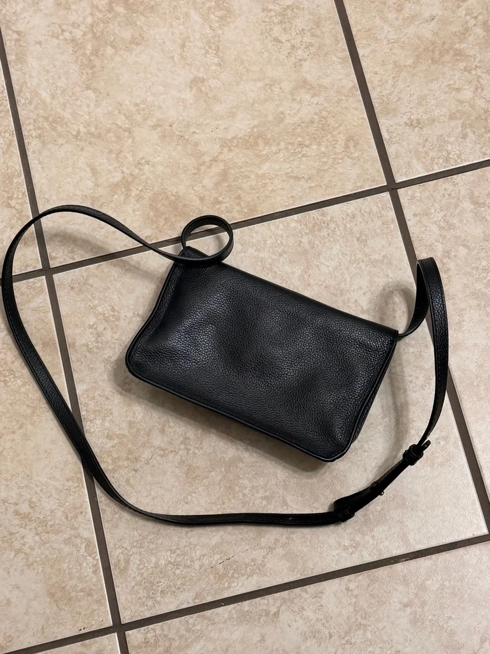 Marni Black Pebbled Leather Messenger Bag